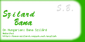 szilard bana business card